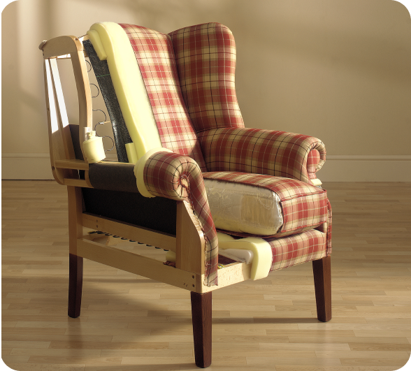 best upholstery Portland wingback chair layers